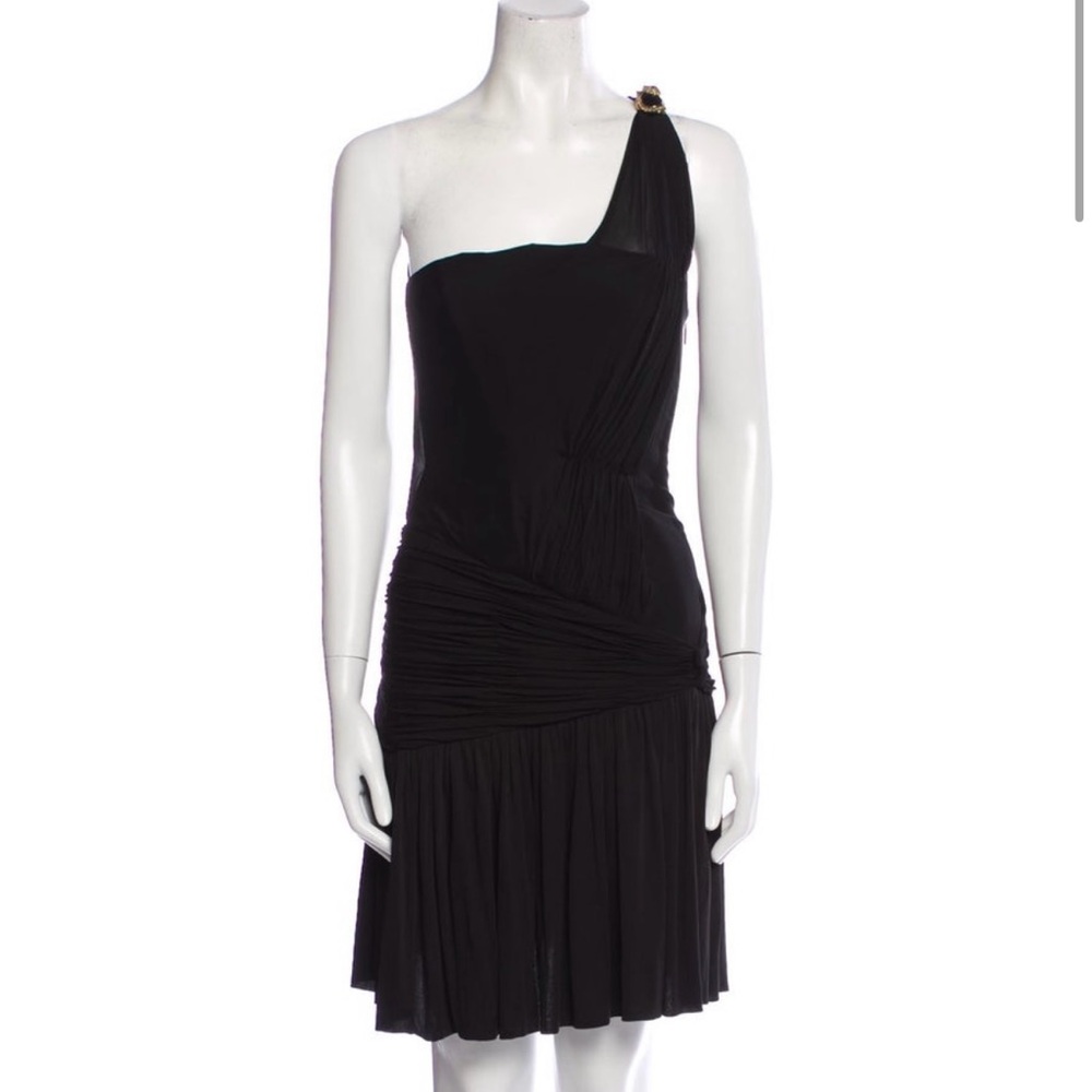 Roberto Cavalli Black One-Shoulder Dress
